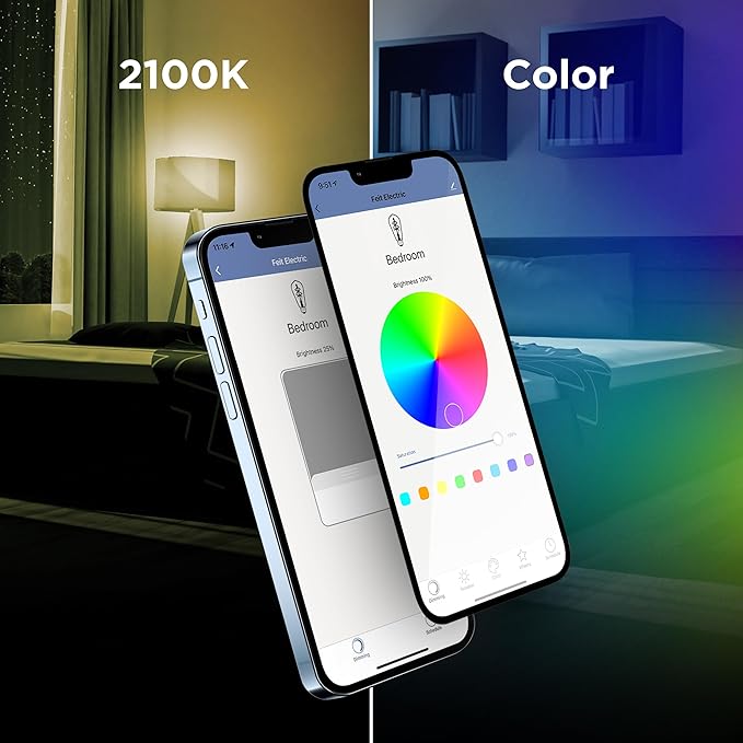 Feit Electric Smart ST21 Light Bulb, 60W Eq, Dimmable, Spiral Filament Edison Style. WiFi Enabled, Works with Alexa/Google Home, Millions of Colors, 15,000-Hr. Lifetime, ST2160RGBWFILAG/RP/3, 3 Pack