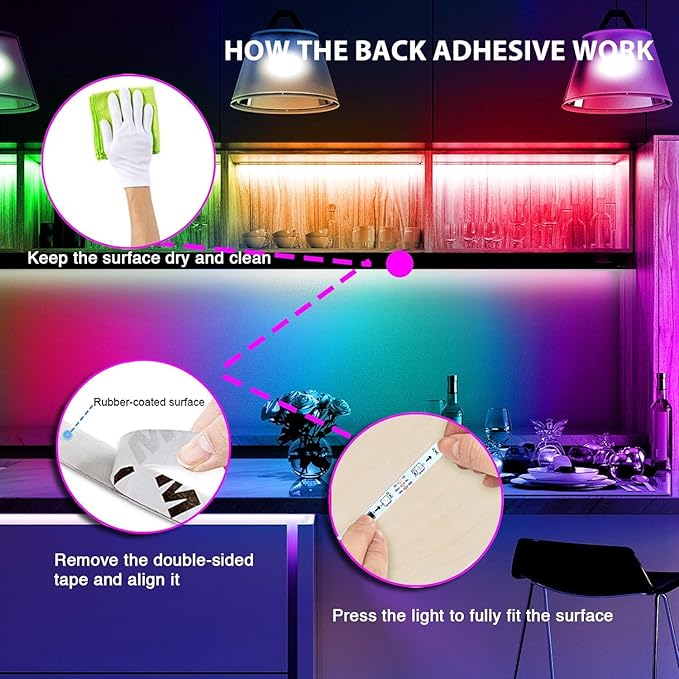 dalattin Smart WiFi Led Lights 130ft, Work with Alexa Google Assistant, APP Voice Remote Control Led Strip Lights RGB Color Changing Music Sync Led Lights for Bedroom Valentine (2 Rolls of 65.6ft)