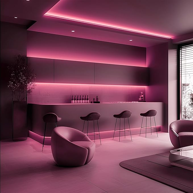 COB LED Strip Lights Pink 3.28ft, 5V Dimmable LED Light Strip, Flexible USB Light Strip for Cabinet, TV Backlighting, Bedroom, Kitchen, Home DIY Lighting