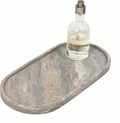 Marble Vanity Tray Organizer - 9.8"x5" Italy Natural Stone Decorative Tray，Jewelry, Perfume & Candle Display Tray，Bathroom Vanity, Dresser Top, Nightstand Decor
