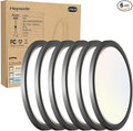 6PACK LED Flush Mount Ceiling Light - 3CCT Selectable 3000K-4000K-6500K & 150W Equivalent Modern Kitchen Recessed Ceiling Lamp 24W 3200Lm 12 Inch for Bathroom Closet Laundry Bedroom Hallway