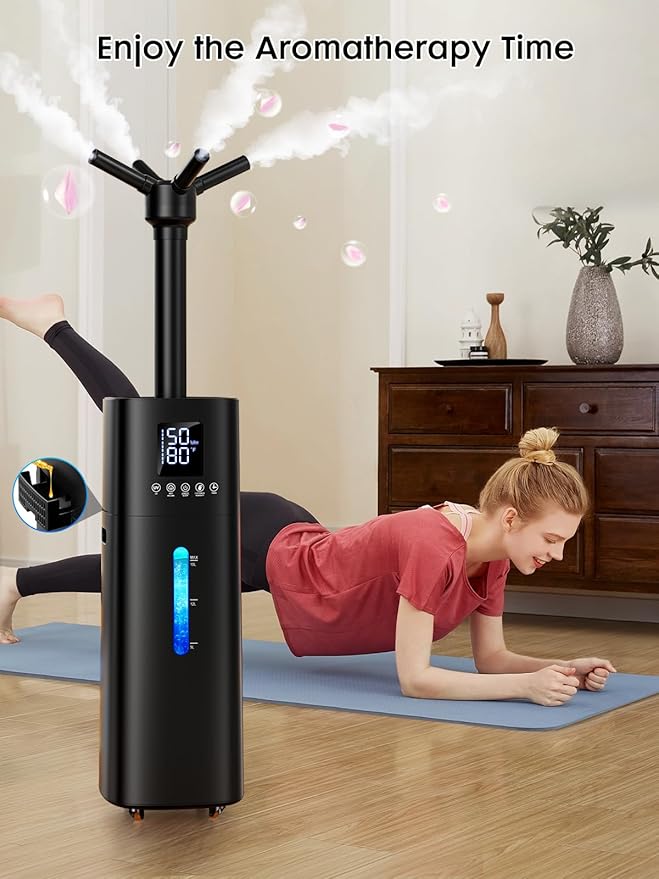 15L/4Gal Humidifier Large Room, 600mL/h Misting, 1200ft² Coverage, Auto Humidity Control, 72H Runtime, Top Fill, Aroma Diffuser, Sleep Mode, 12H Timer, Auto Shutoff Protection