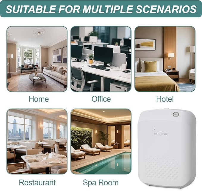 Home Waterless Aroma Diffuser – Bluetooth Smart Essential Oil Nebulizer, Fragrance Reach up to 2,000 sq ft, Perfect for Homes, Hotels, Restaurants, Offices & Spas(White)
