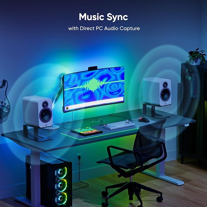 Nanoleaf PC Screen Mirror Lightstrip, Gaming Lightstrip for 27-32 inch PC, Monitor Backlight with Music Sync, Multicolor Immersive LED Lightstrip Zigzag, 75 LEDs, Trimmable