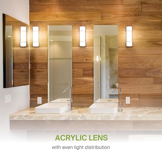 ASD LED 18" Vanity Flush Mount Light Fixture, Linear Bathroom Lighting Bar | 3CCT, Dimmable, ETL Listed | 20W 2300LM 3000-5000K 100-277V | Long Tube Bath Wall Sconce Over Mirror | Nickel, 4 Pack
