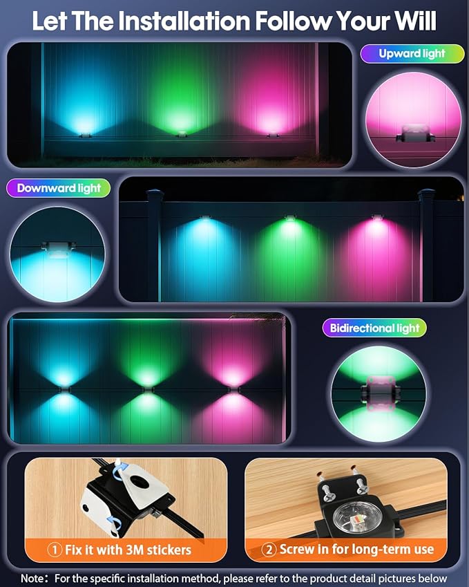 Permanent Outdoor Lights 150Ft 90LEDs, Smart RGB-IC Year Round Eave Deck Fence Outside Lights with Remote & App Control, Multicolor & White Individual DIY LED Christmas Holiday Decor