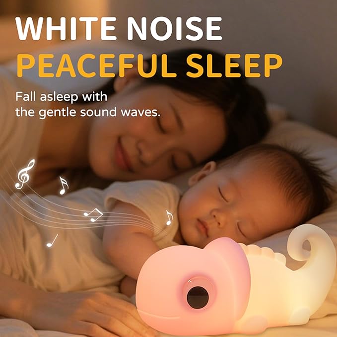 Night Light for Kids, Cute Soft Silicone Chameleon Lamp, Dimmable Timer Nursery Portable Kawaii Lamps, Bedside Lamp for Baby Toddler Adult(Chameleon - Purple)