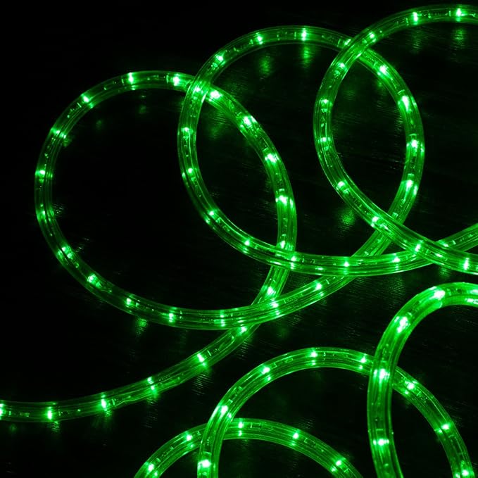 WYZworks 288LEDs 25ft LED Outside Rope Lights, Outdoor ETL Certified Waterproof Permanent 360 Degree Light Emitting, Flexible Tube, Connectable, Christmas Palm Tree Exterior Landscape, Green