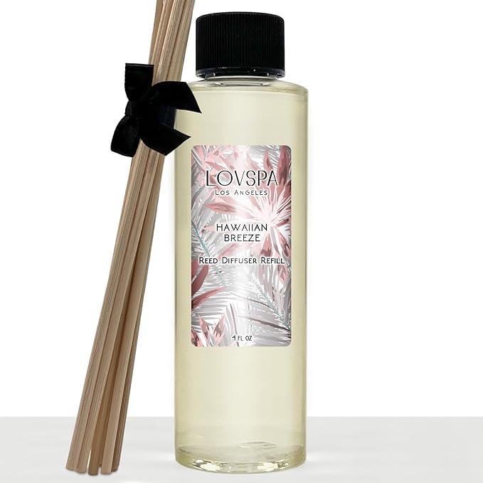 LOVSPA Hawaiian Breeze Diffuser Oil - Luxury Essential Oils for Diffuser Refill & Air Freshener Room Spray - Long-Lasting & Natural Home Fragrance, Scented Oil for Diffusers, USA Made, 4oz