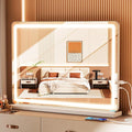 Sweetcrispy 22"x32" LED Vanity Mirror with Lights, Dimmable 3 Color Modes Makeup Mirror with Memory Function, USB Charging, Aluminum Frame, Lighted Mirror for Desk or Bedroom
