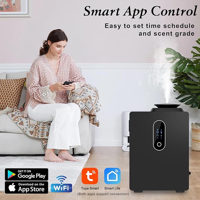 2026 Upgraded HVAC Scent Diffuser Machine 1000ML, Scent Air Machine with WiFi for Home, Hotel Diffuser Coverage 6000 Sq.Ft, Waterless Cold Air Aromatherapy Essential Oil Diffuser for Large Room