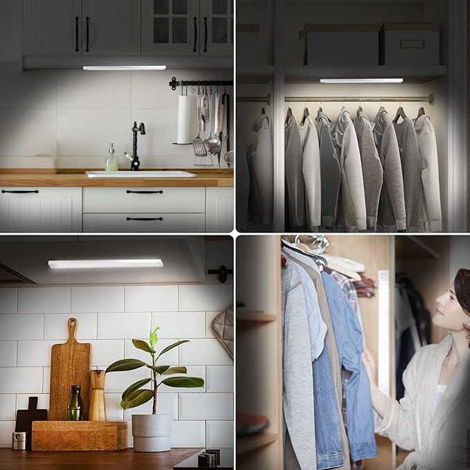 BLS 84 LED Closet Lights - Battery Powered, Super Bright Under Cabinet Lighting with Motion Sensor, Wireless, 3200mah Rechargeable Battery, 120 Days Run Time