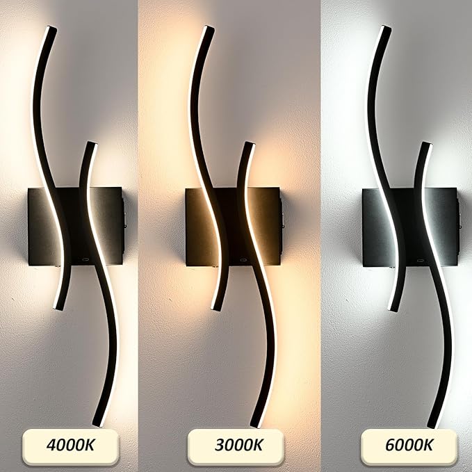Battery Operated Wall Sconce with Remote Control,10000mAh USB Rechargeable Wireless Minimalist Black Wall Light,3000K-6000K Dimmable LED Wall Lamp for Bedroom Hallway Background Staircase -1 Pcs