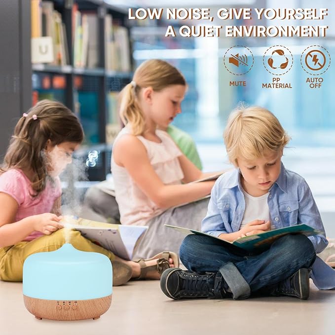 HAPPTWS 1000ml Essential Oil Diffuser - Remote Control Aromatherapy Diffuser 7 Color Changing LED for Large Room Home