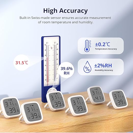 SONOFF Zigbee Indoor Temperature Humidity Sensor, SNZB-02D LCD Zigbee Thermometer Hygrometer, Works with Alexa & Google Home for Remote Monitoring and Home Automation, ZigBee 3.0 Hub Required, 1-Pack