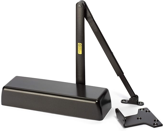 Dynasty Hardware Door Closer, Grade 1 Heavy Duty Commercial Hydraulic Closer, Self-Closing, Adjustable Spring Size 1-6, ADA Compliant, Surface Mount, Sprayed Duronotic Bronze, Series 4401