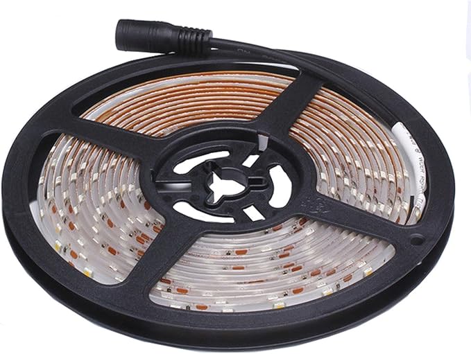 IP65, 12V Waterproof Flexible LED Strip Light（Power Cord not Included）, 16.4ft/5m Cuttable LED Light Strips, 300 Units 3528 LEDs Lighting String, LED Tape(Blue) Power Adapter not Included