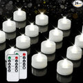 BEICHI Remote Candles, 24 Pack Timer Candle, Flameless Tea Lights Candle Battery Operated, Flickering LED Tea Lights, Timer Battery Votive Candles- Pure White- White Base
