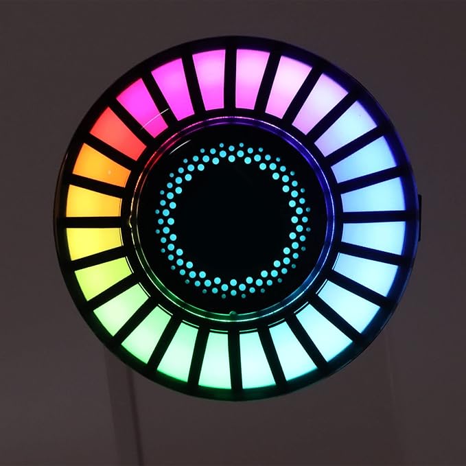 Interior Car Lights, 2PCS Magnetic RGB Rhythm Ambient Lamp, 32 Bits Color Changing, App Control, Music LED Rhythm Light for Car Home