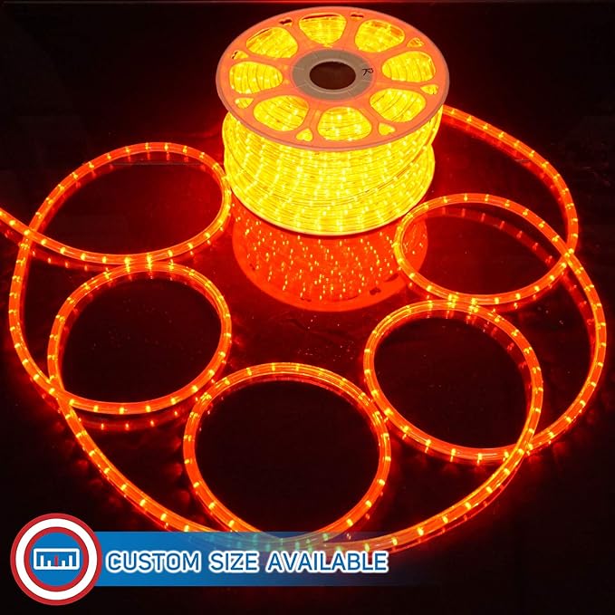Russell Decor LED Rope Lights Festival Holiday Party Seasonal Christmas Decoration 30ft - 200ft Customized Available (Red, 40)