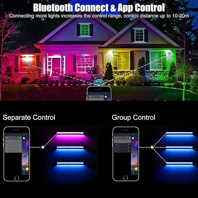 50W RGB Wall Washer Light, RGB Light bar with Remote Control & APP Control, for Hotel, Building, Commercial Lighting, Birthday Party, Garden Lighting, Wall Display