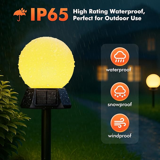 BlcTec Solar Pathway Lights Outdoor, Warm White Path Lights with 3-Sided Solar Panels, 18H Runtime, IP65 Waterproof, Auto On/Off for Patio, Garden, Lawn, Driveway, Yard, Landscape Decor, 4 Pack