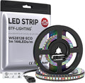 BTF-LIGHTING WS2812B ECO RGB LED Strip,UL Listed,Individually Addressable,3.28FT 144LED/m 144Pixel DC5V 5050SMD,Alloy Wire Flexible 3M Tape for DIY Chasing Color Project IP30(No Adapter or Controller)