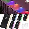WILLED Rechargeable Night Light, RGB & Warm White Stair Lights Indoor, Color Changing Motion Sensor Light Indoor, Motion Sensor Night Light for Stair,Hallway,Bathroom,Cabinet,Closet,Kitchen,6 Pack