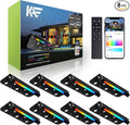 8 Pack 7 Inch 5W Retaining Wall Lights Outdoor, RGBCW LED Hardscape Lighting Color Changing, Low Voltage Landscape Lights 12V AC/DC, IP65 Waterproof Paver Lights Smart APP & Remote Control, FCC Listed