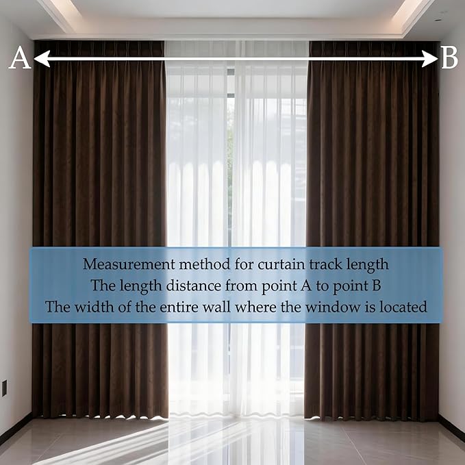 Smart Curtains, Universal Electric Curtain Accessories Installation Kit, Aluminum Alloy Thickened Silent Track 88.6''(2.2m), Including a Complete Set of Accessories, Excluding Curtain Motor