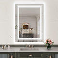 WTTY LED Bathroom Mirror with Backlit and Front Light,24"x32",Stepless Dimmable LED Mirror for Bathroom,Anti-Fog Lighted Bathroom Vanity Mirror Modern for Wall,Memory Function,Shatter-Proof
