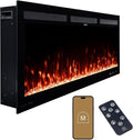 Modern Ember Vibrance 42 Inch Smart Linear Electric Fireplace Insert - Recessed or Wall-Mount, LED Multi-Flame Colors, Alexa/WiFi Enabled - Remote Included - Crystals