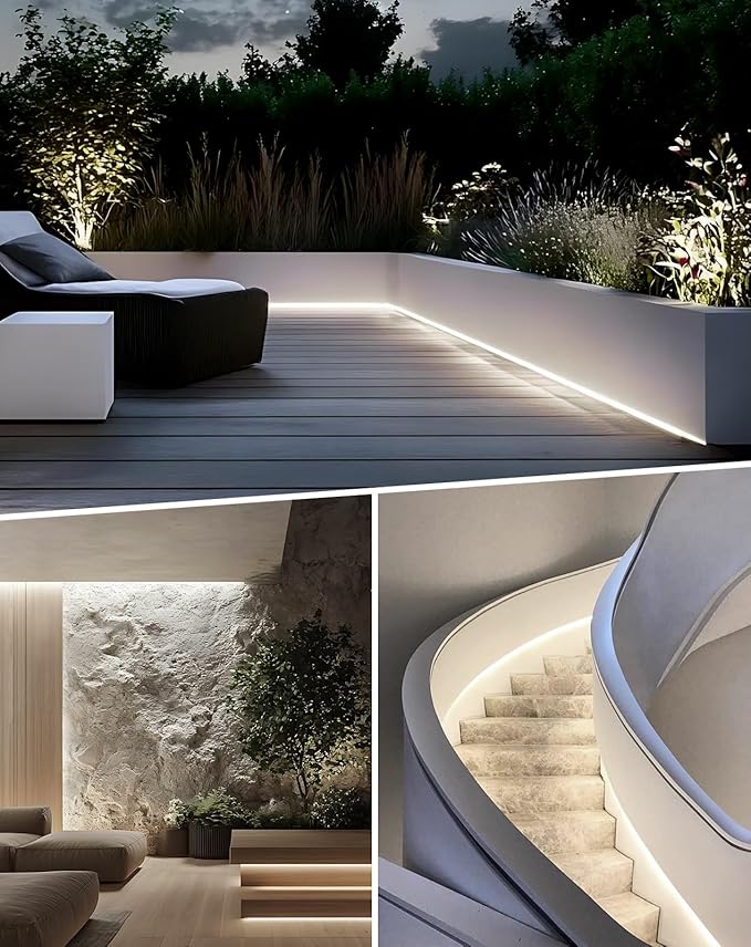 Shine Decor LED Neon Rope Lights AC 120V, Expandable & Cuttable 120LEDs/M Bright Strip Lighting, ETL Cold-Resistant & IP65 Waterproof for Indoor Outdoor, 8x16mm, 6300K Cool White, 65.6ft