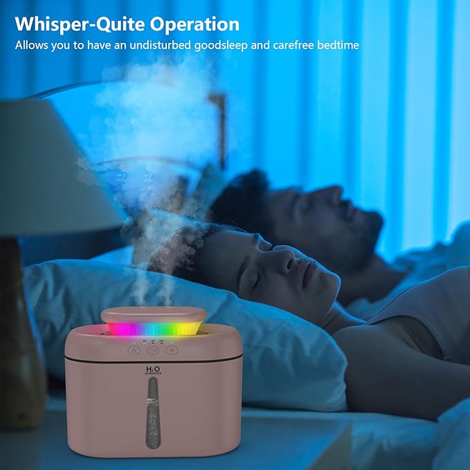 SZO Humidifiers for Bedroom, 2.5L Capacity, Auto Shut-Off, Easy to Fill & Clean, 16 dB Quiet Ultrasonic Humidifier for Large Room, Plants, Baby Nursery, Indoor, Night Light(soft pink)
