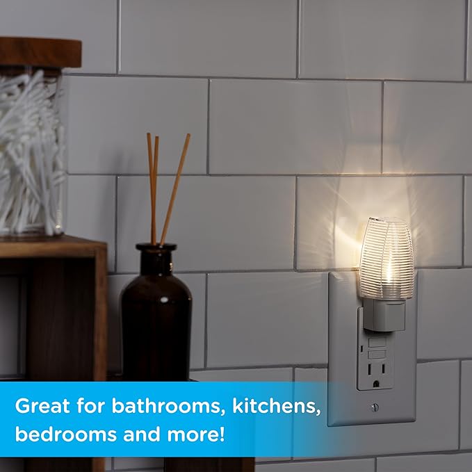 Lights by Night LED Night Light, Plug-in, Dusk to Dawn Sensor, Warm White, UL-Certified, Energy Efficient, Ideal Nightlight for Bedroom, Bathroom, Nursery, Hallway, Kitchen, 31924