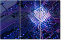 3 Pieces Canvas Wall Art Motherboard Digital Chip Computer Processors CPU Poster Wall Art Bathroom Artwork Decor Circuit Board Print on Canvas Stretched and Framed Ready to Hang (28" Wx42 H)