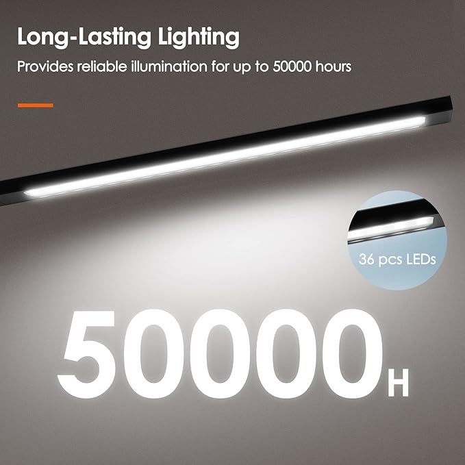 LED Desk Lamp, Eye-Caring Table Lamp with 3 Brightness Levels, Touch Control and Memory Function, Foldable Reading Lamp for Home Office Bedroom Study, 8W, 4000K, Black
