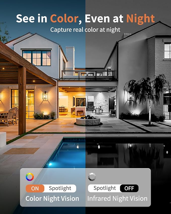 2K Cameras for Home Security, 5G & 2.4G WiFi Security Camera Indoor Outdoor for Baby Pet Dog Cat Nanny, 2-Way Audio, Color Night Vision, Siren, 24/7 Local Recording, IP65, Work with Alexa, K07-2P