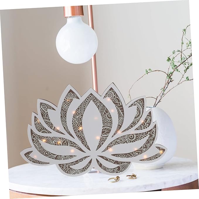 Homoyoyo Lotus Flower Atmosphere Light LED Decorative Night Lamp for Bedroom Yoga and Dance Room Calming Desktop Light with Chic Design for Personal Home Decor