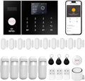 XUK Smart Home Security System,4G/GSM &WiFi Wireless Alarm Kit with Door/Window Sensors,PIR Motion Detectors,App Remote Control,Compatible with Alexa &Google Home,Easy Installation(24pcs Set)