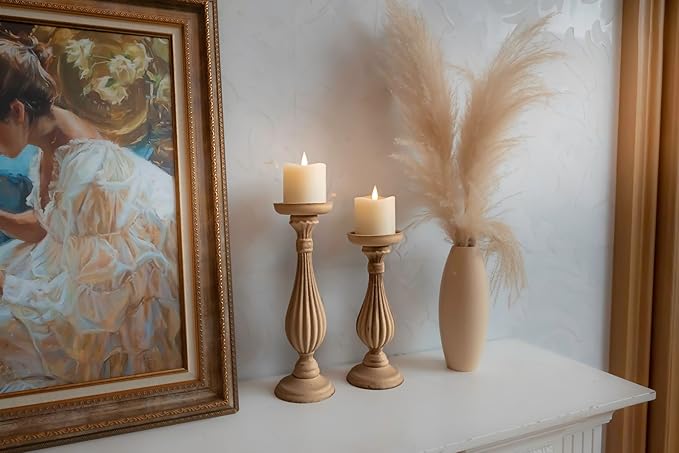Flameless LED Pillar Candles Flickering with Remote Timer, Battery Operated LED Candles Up to 400 Hours, 3D Moving Flame Real Wax Candles. (Ivory-1pack-3x3)