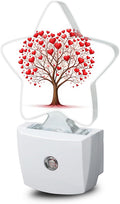 Tree of Love Night Light,Red Love Heart Plug-in Star Night Lights with Dusk-to-Dawn Sensor for Bedroom,Bathroom,Living Room Sleep Friendly Lamp for Women Girls Boys Gift,0.5W