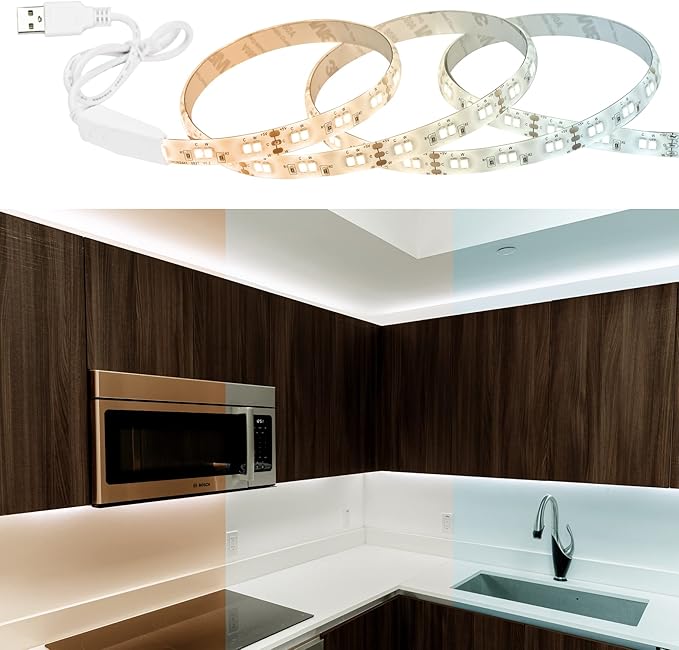 CLEANLIFE TrueColor Smart LED Strip – 2M USB Tape with Bluetooth Control – App-Controlled & Programmable – Warm to Daylight Tunable White – Dimmable USB Smart Strip – 6.6 ft