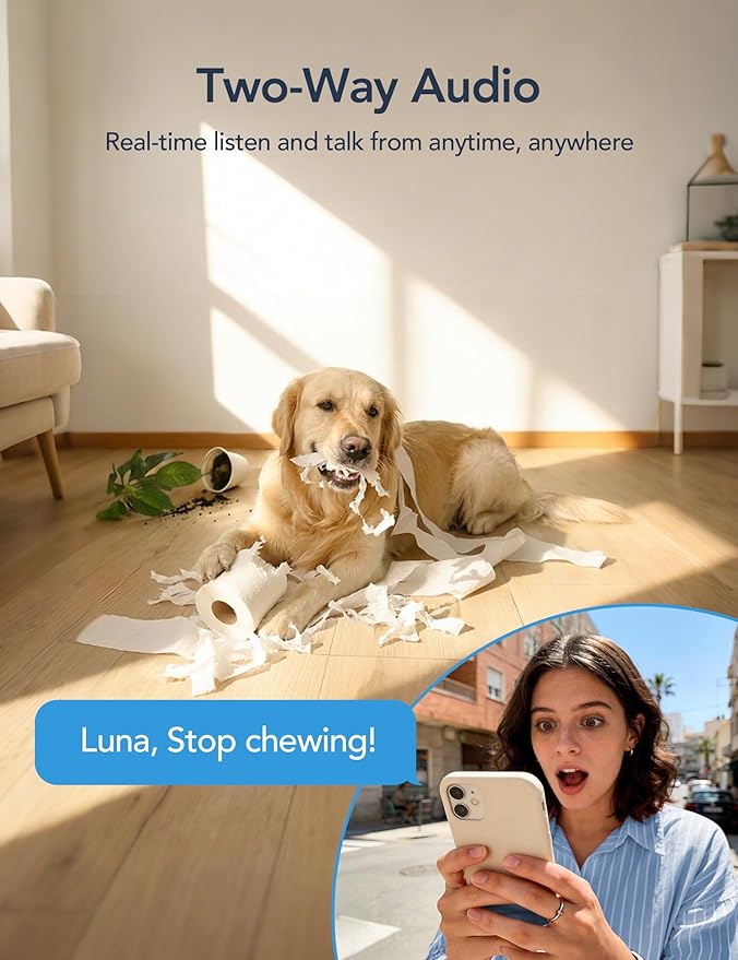 GNCC 2K Cameras for Home Security, Indoor Pan/Tilt Security Camera for Baby Monitor/Pet Camera, Motion Detection, Night Vision, 2-Way Audio, 24/7 SD Card Storage & Optional Cloud, 2.4/5GHz WiFi, 2 Pcs