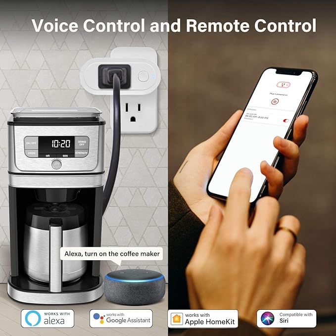 Sengled Smart Plug, S1 Auto Pairing with Alexa Devices, Energy Monitoring, Smart Outlet Remote Control, 15A Smart Socket, 1800W, Timer & Schedule, Bluetooth Mesh Smart Home, No Hub Required, 4-Pack