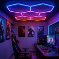 RGB Hexagon Lights with Remote, Music Sync Mode & 358+ Colors, LED Hexagon Lights for Gaming Room, Gym Lighting, Garage, Room Decor, Basement, Shop Light, Bar Lighting