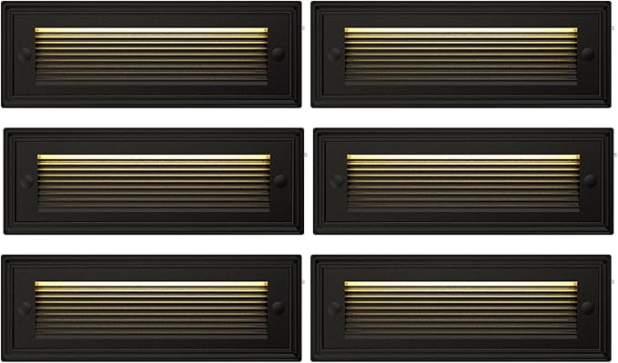 9 Inch Low Voltage Outdoor Step Lights, 12V 5W LED Stair Light Indoor & Outdoor, 3CCT 3000K/4000K/6500K, IP65 Waterproof Step Light for Landscape Lighting, Stair, Deck, Pathway, Walkway, Pack of 6