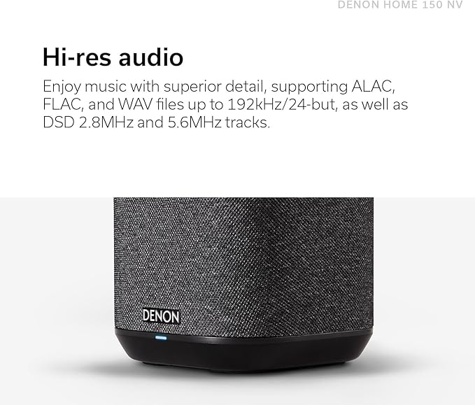 Denon Home 150 NV Home Stereo Wireless Speaker (White), Bluetooth Wireless, 1" Tweeter, 3.5" Woofer, HEOS Built-in, AirPlay 2, Multi-Room Streaming, Simple Setup, Compact Design