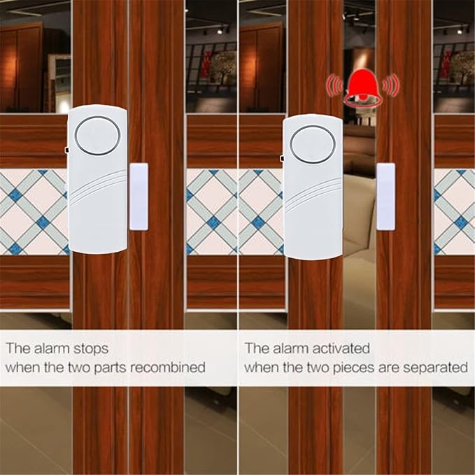 Door Window Alarm, 90DB Door Alarms for Kids Safety, Wireless Sensor Door Window Burglar Alarm-Window Pool Alarms for Home, 6 Pack