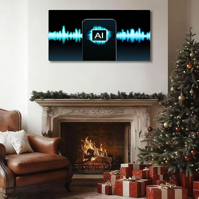 Wibinuki Wall Art Wall Decor Wall Paintings AI deep fake or voice. Transle speech and language. Music or sound for Living Room Bedroom Bathroom Home Decor Can Be Hung Directly 20"x 40"